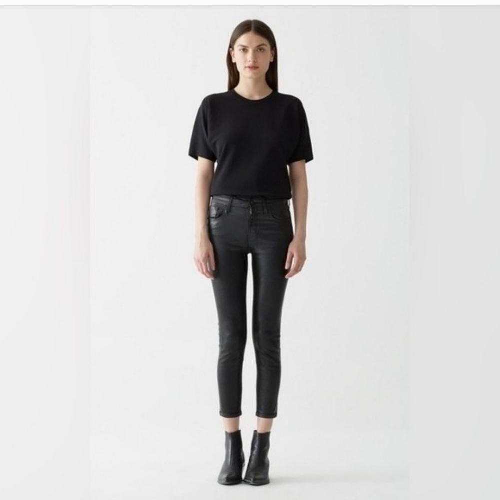 AGOLDE Sophie Black Coated High Waist Skinny Jeans Size 26